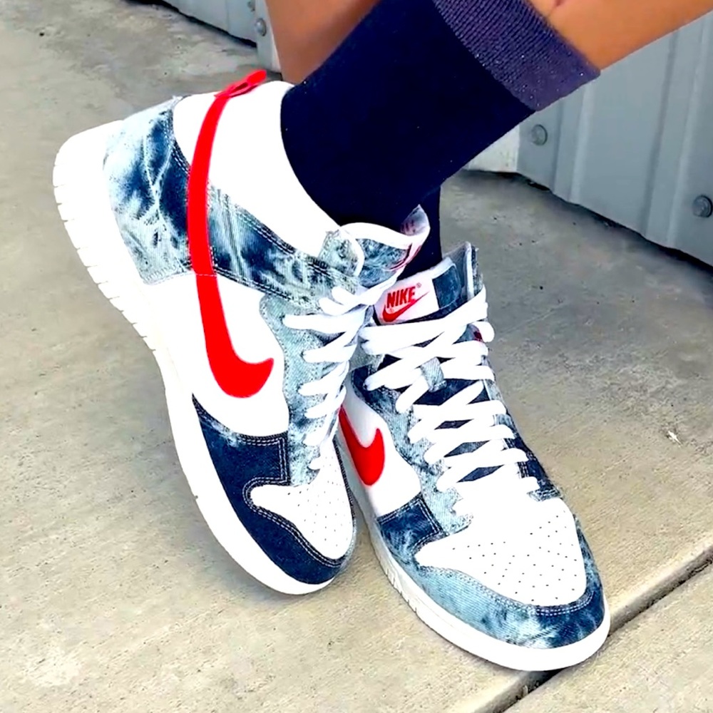 Nike dunk high denim sneakers